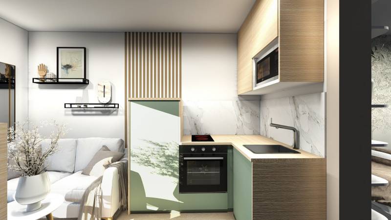 Etude et réalisation d'un projet de rénovation complète pour un charmant studio dans le centre ville de Juan-les-Pins